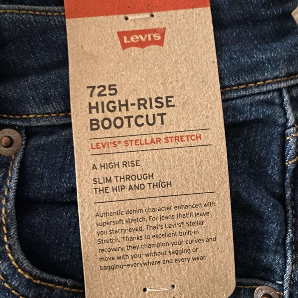 Levi's Dark Blue 725 High-Rise Bootcut Jeans - Picture 3 of 5